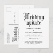 Eenvoudige gotische huwelijksupdate wijziging  aankondigingskaart (Voorkant / Achterkant)