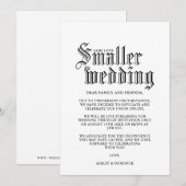 Eenvoudige gotische kleinere trouwkaart kaart (Voorkant / Achterkant)