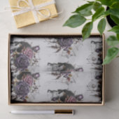 Eenvoudige gotische rozen & schedel Halloween fees Tissuepapier (Geschenk)