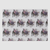 Eenvoudige gotische rozen & schedel Halloween fees Tissuepapier (Voorkant)