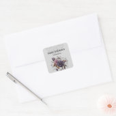 Eenvoudige gotische rozen & schedel Halloween fees Vierkante Sticker (Envelop)