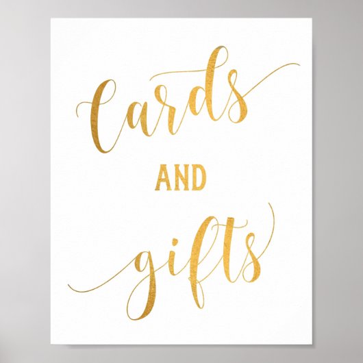 Eenvoudige Goud Calligraphy Kaarten en Geschenken  Poster (Voorkant)