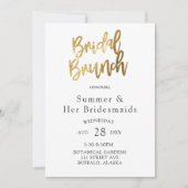 Eenvoudige Goud Folie Texturen Bruidsmeisjes Lunch Kaart (Voorkant)