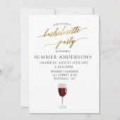 Eenvoudige Goud Folie Textures Wijn Bachelorette F Kaart (Voorkant)