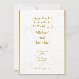 Eenvoudige goud gemarmerde bruiloft uitnodiging