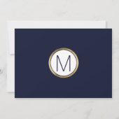 Eenvoudige goud omlijnde marineblauwe Save the Dat Date (Achterkant)