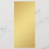 Eenvoudige Goud & Zwart Metallic Gradiënt Bruiloft Menu (Achterkant)
