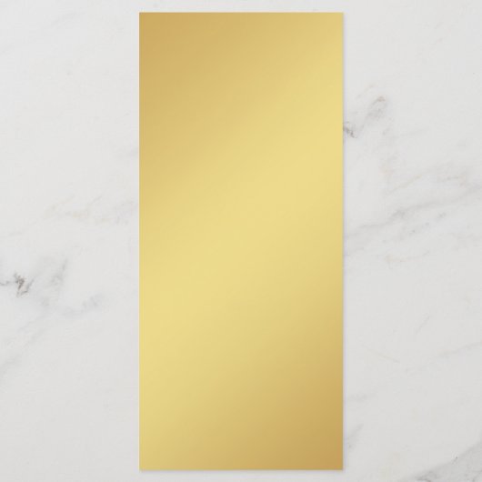 Eenvoudige Goud & Zwart Metallic Gradiënt Bruiloft Menu (Achterkant)