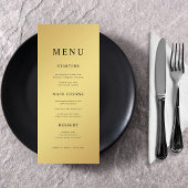 Eenvoudige Goud & Zwart Metallic Gradiënt Bruiloft Menu