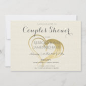 EENVOUDIGE GOUDE HART TYPOGRAFIE KOPPELS BRUILOFT KAART (Voorkant)