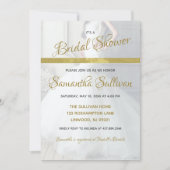 Eenvoudige gouden accent foto bruids douche uitnod kaart (Voorkant)