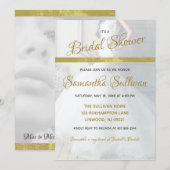 Eenvoudige gouden accent foto bruids douche uitnod kaart (Voorkant / Achterkant)
