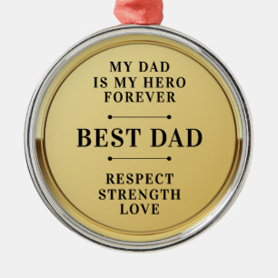 Eenvoudige Gouden Beste Papa Eerste Plaats Kampioe Metalen Ornament