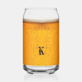 Eenvoudige Gouden Bier Monogram Kerstfeest Blikvorm Glas (Voorkant)