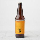 Eenvoudige Gouden Bier Monogram Kerstfeest Etiket (Voorkant)