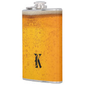 Eenvoudige Gouden Bier Monogram Kerstfeest Heupfles (Links)