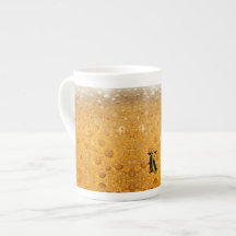 Eenvoudige Gouden Bier Monogram Kerstfeest