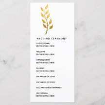 Eenvoudige gouden blad botanische bruiloft ceremon