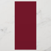 Eenvoudige gouden bloemen bordeaux bruiloft menu (Achterkant)