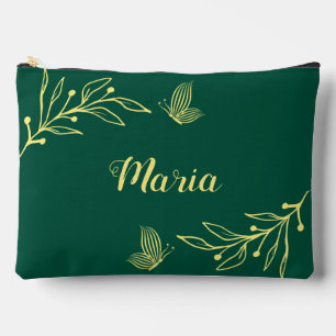 Eenvoudige gouden bloemen smaragdgroen etui