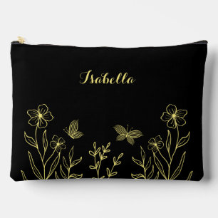 Eenvoudige gouden bloemen zwart etui