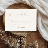 Eenvoudige Gouden Boho Bloemen Huwelijk RSVP Kaartje