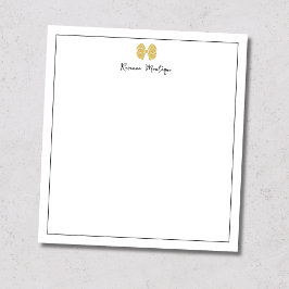 Eenvoudige Gouden Boog Rand Script Aangepaste Naam Notitieblok