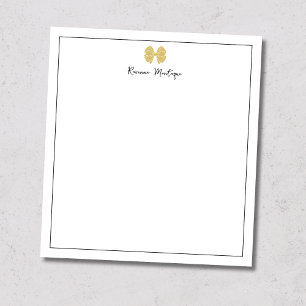 Eenvoudige Gouden Boog Rand Script Aangepaste Naam Notitieblok