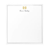 Eenvoudige Gouden Boog Rand Script Aangepaste Naam Notitieblok (Voorkant)