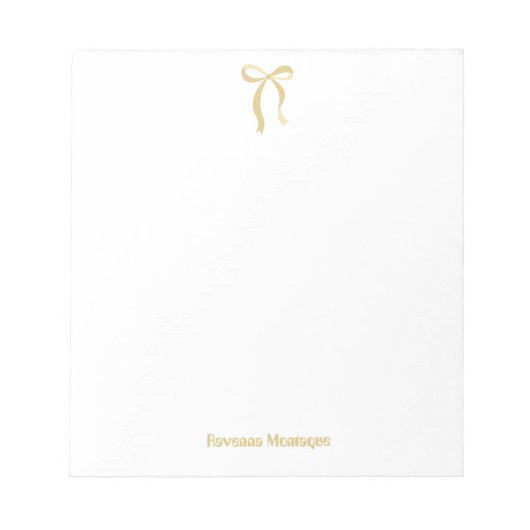 Eenvoudige Gouden Boog Script Aangepaste Naam Scri Notitieblok (Voorkant)