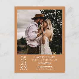 Eenvoudige gouden bruiloft Bewaar de datum Foto Briefkaart