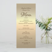 Eenvoudige Gouden Bruiloft Menu (Staand voorkant)
