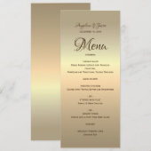 Eenvoudige Gouden Bruiloft Menu (Voorkant / Achterkant)