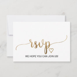 Eenvoudige Gouden Calligrafie Huwelijkswebsite RSV RSVP Kaartje