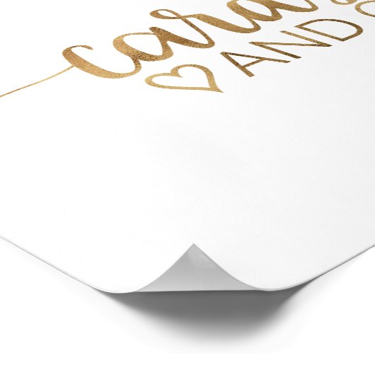 Eenvoudige Gouden Calligrafie Kaarten en Cadeaus B Poster (Hoek)