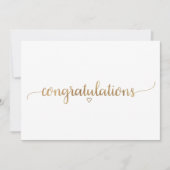 Eenvoudige Gouden Calligraphy Felicitaties Kaart (Voorkant)