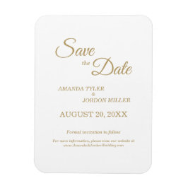 Eenvoudige Gouden Calligraphy Save the Date Magneet