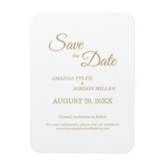 Eenvoudige Gouden Calligraphy Save the Date Magneet