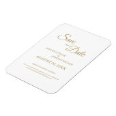 Eenvoudige Gouden Calligraphy Save the Date Magneet (Linkerzijde)