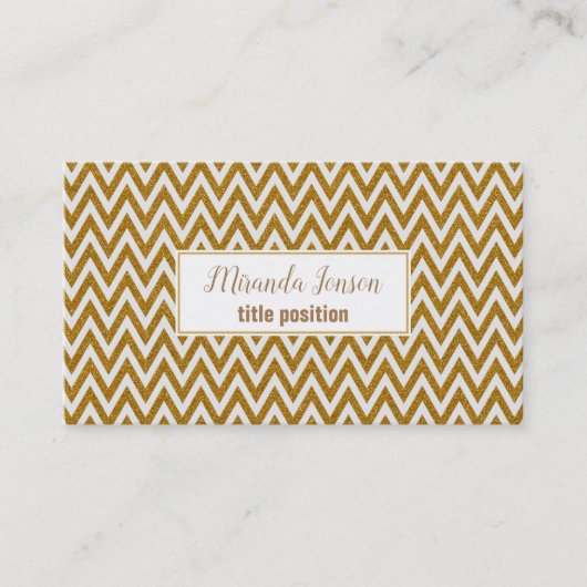 Eenvoudige gouden Chevron Visitekaartje (Voorkant)