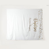 Eenvoudige gouden confetti doop achtergrond wandkleed (Voorkant (horizontaal))