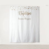 Eenvoudige gouden confetti doop achtergrond wandkleed (Voorkant)