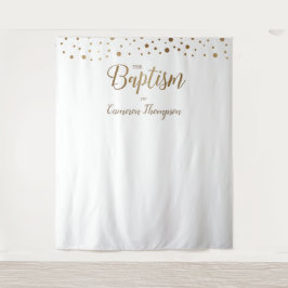 Eenvoudige gouden confetti doop achtergrond wandkleed