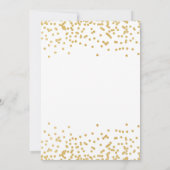 Eenvoudige gouden Confetti huwelijksuitnodiging Aankondiging (Achterkant)