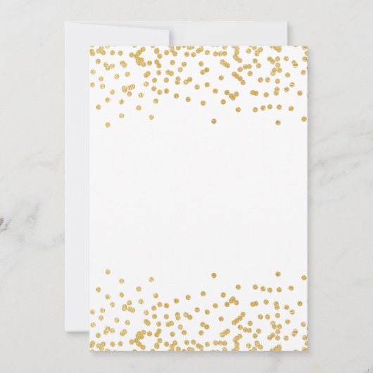 Eenvoudige gouden Confetti huwelijksuitnodiging Aankondiging (Achterkant)