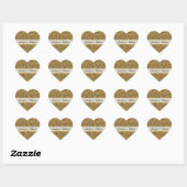 Eenvoudige gouden elegantie hart aangepaste bruilo sticker (Vel)