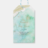 Eenvoudige gouden en groene minimalistische babysh cadeaulabel (Voorkant)