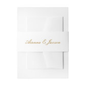 Eenvoudige gouden en witte bruiloft uitnodigingen wikkel (Voorkant Voorbeeld)