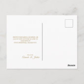 Eenvoudige Gouden en Witte Calligraphy Dank Je Briefkaart (Achterkant)