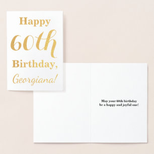 Eenvoudige gouden folie 60e verjaardag + aangepast kaarten